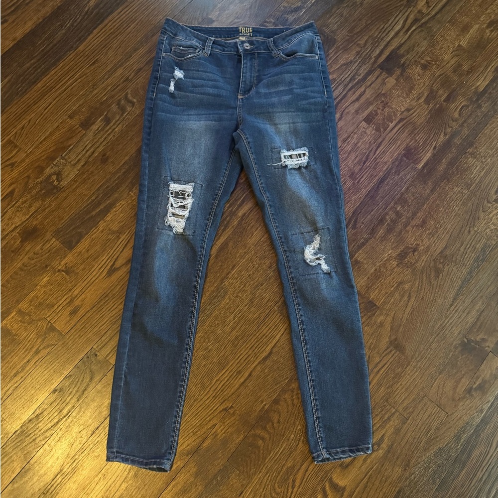 Women’s True Craft Blue Distressed Skinny Jeans - Blue